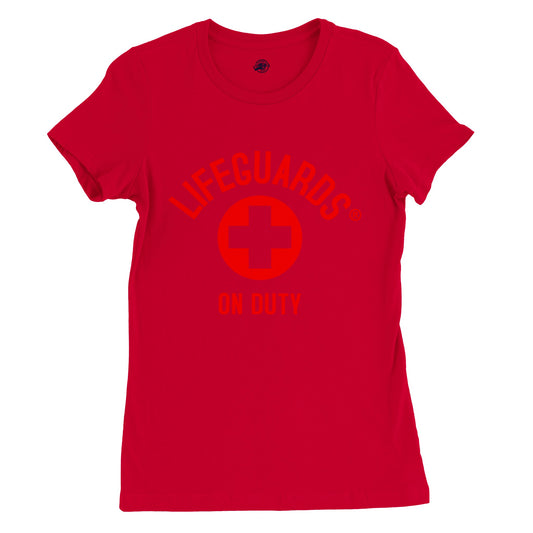 "Premium 'Always on Duty' Lifeguards Women's Tee: Embrace Your Duty in Style"