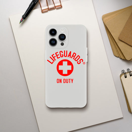 "Lifeguards on Duty iPhone Flexy Case – Protection with Lifeguard Dedication"